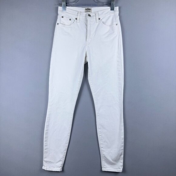 J.Crew 9' High Rise Toothpick Skinny Jeans Womens Size 27 Light Wash White - Picture 1 of 12